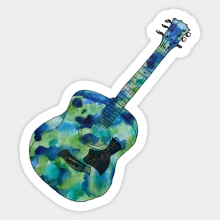 Acoustic guitar watery colours Sticker